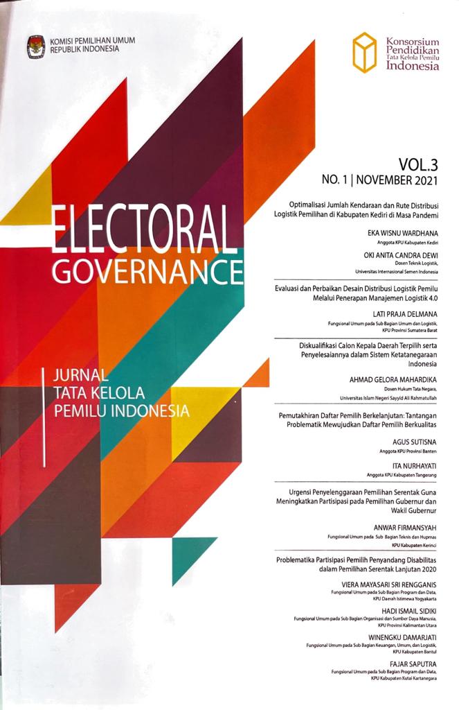 Electoral governance jurnal tata kelola pemilu indonesia